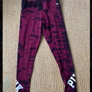 PINK tie dye athletic leggings
